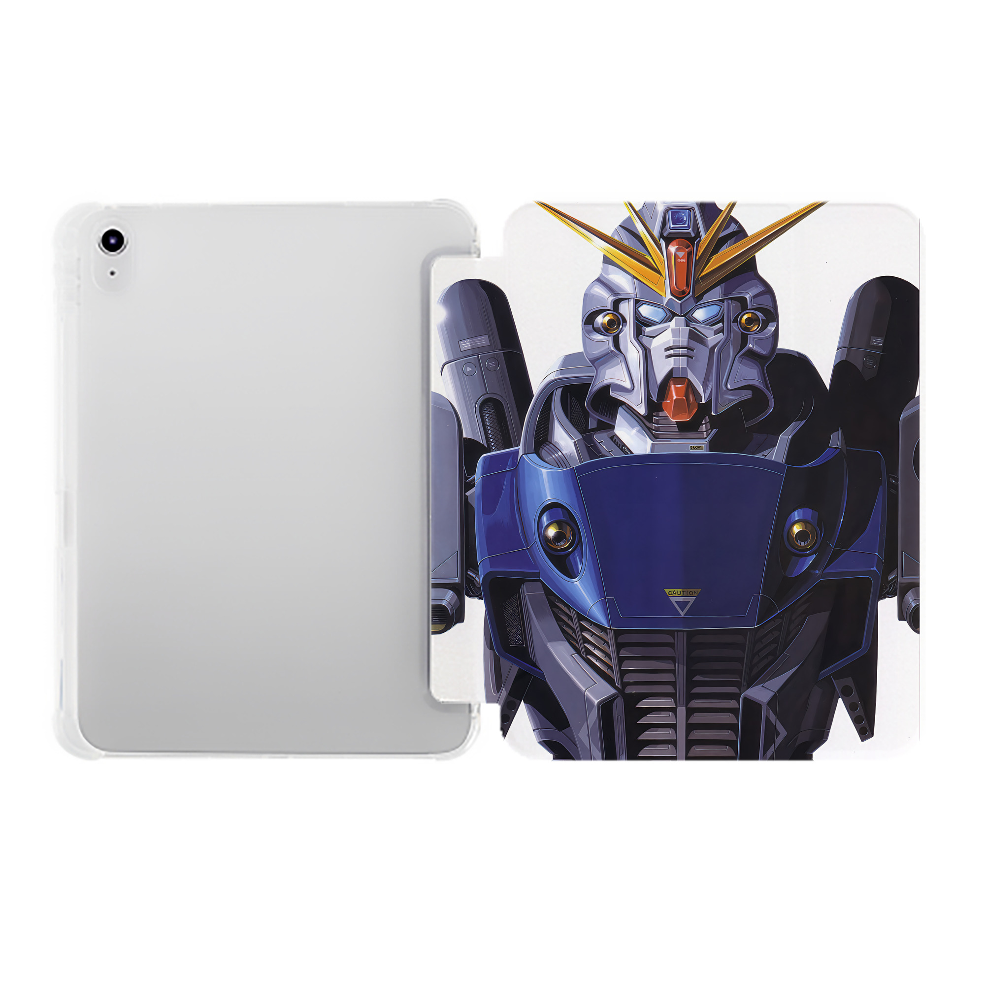 （画像用） 機動戦士ガンダム Mobile Suit Gundam IPad ケース ペン収納付き 三つ折りスタンド PUレザー×シリコン 対応機種9.5/10.5/10.9インチ